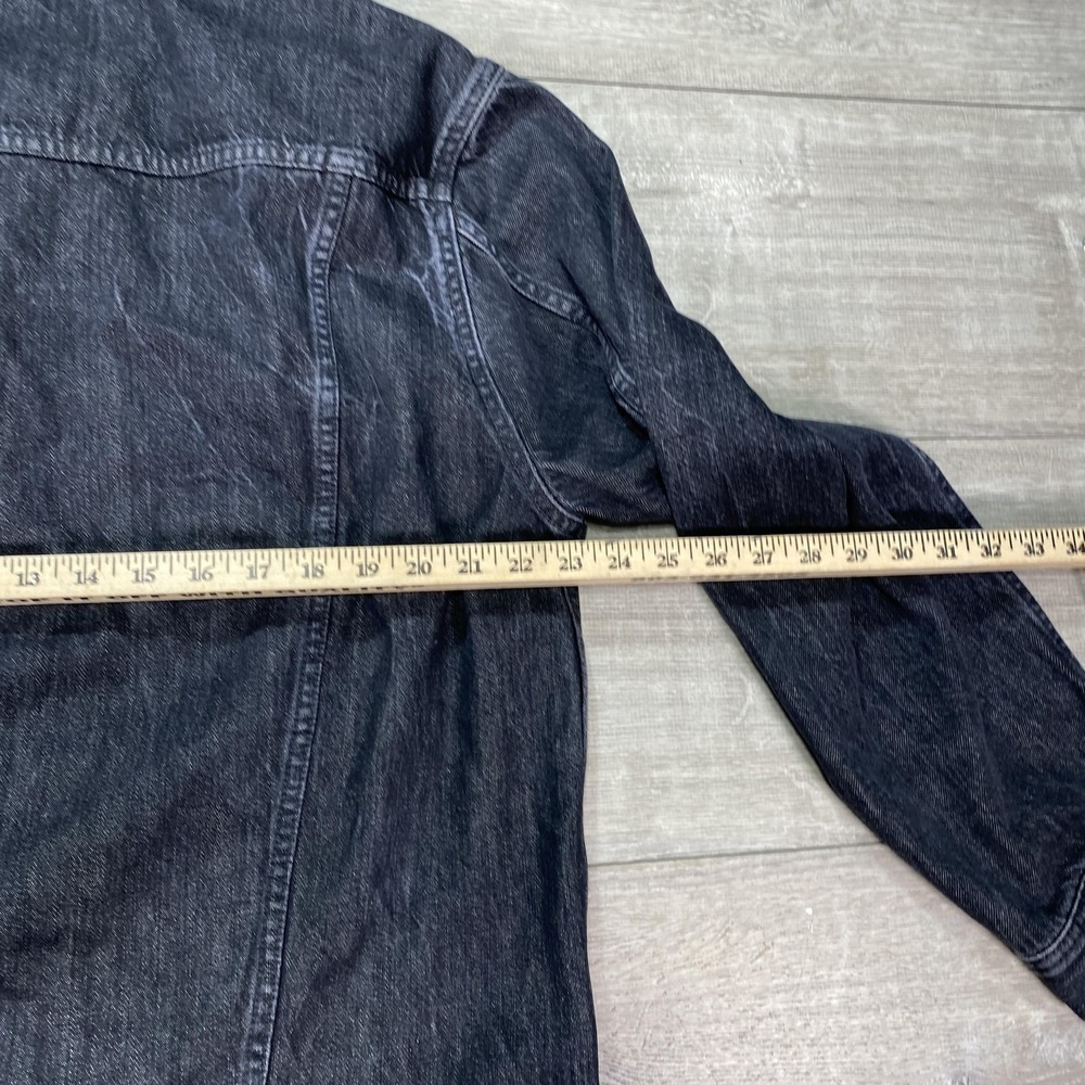 Madewell Denim Trucker Jacket Women Large Black Cotton Jean Coat L L0275 - Picture 6 of 11